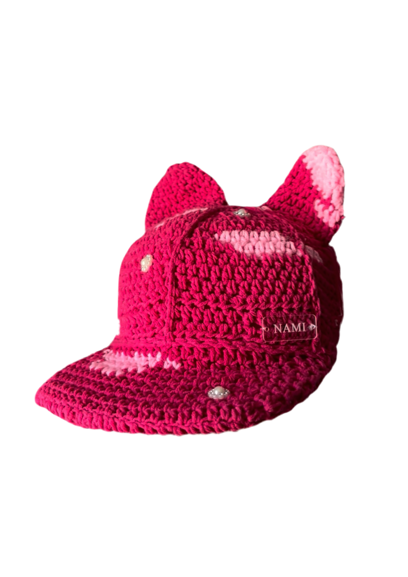 Crochet Cap Pink Cow